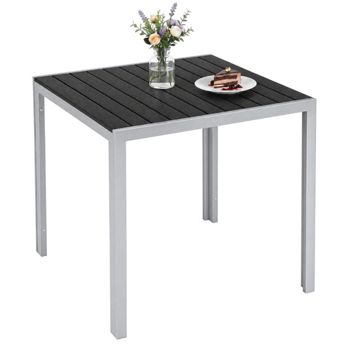Gartentisch WPC 75x75cm Aluminiumrahmen quadratisch für Balkon