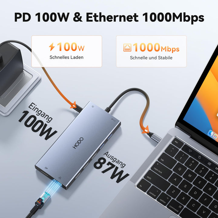 Dockingstation USB-C 15-in-1 Triple Display Dual HDMI 4K 100W PD - Bild 5