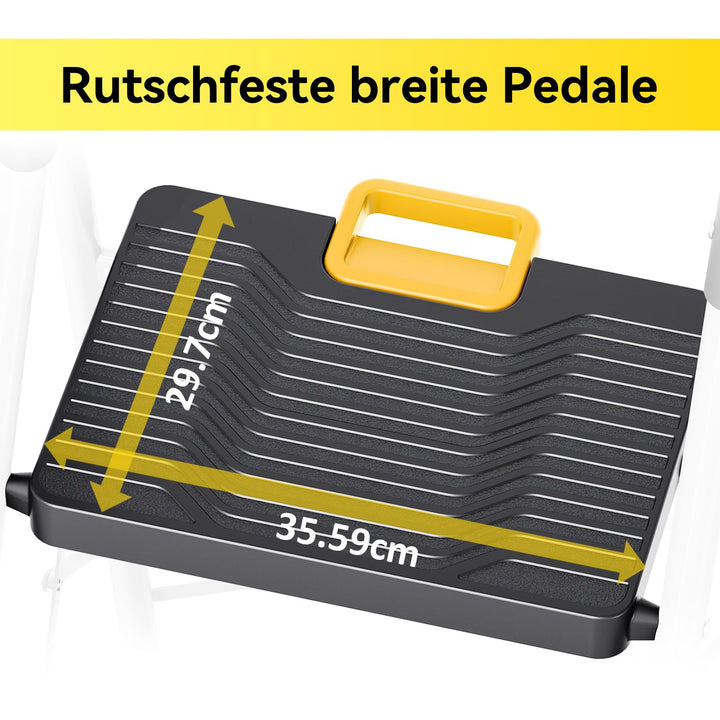 Trittleiter 3 Stufen klappbar mit Sicherheitsschloss 150 kg Stahl - Bild 2