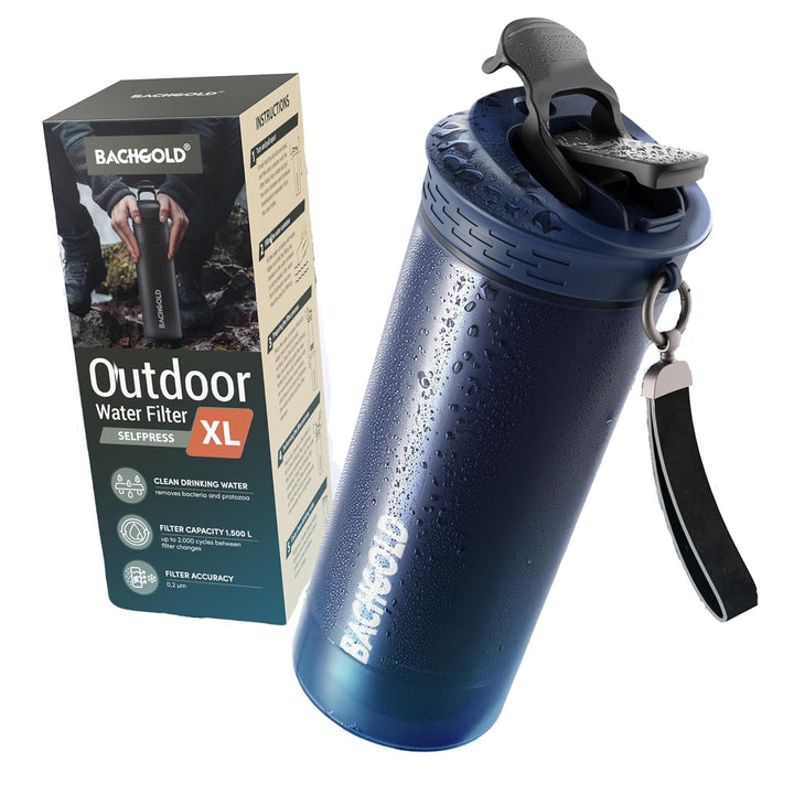 Wasserfilter Trinkflasche Outdoor 800ml Hohlfasermembran Aktivkohle