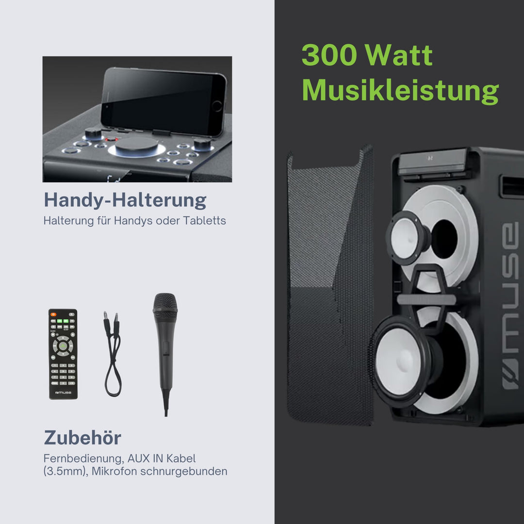 PA-Lautsprecher 300W mit Akku Bluetooth CD-Player DJ-Mixer - Bild 4