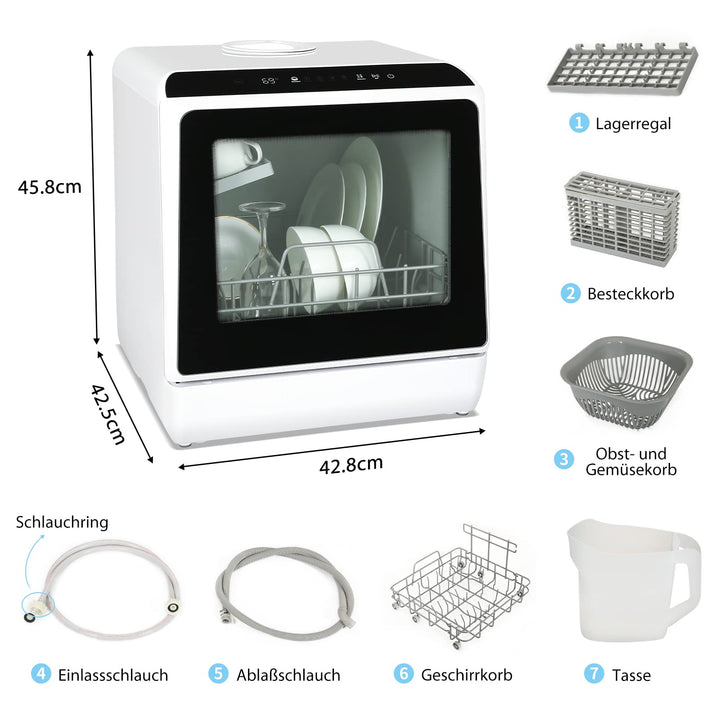 Tischgeschirrspüler 3 Gedecke 6 Programme mit Wassertank - Bild 6