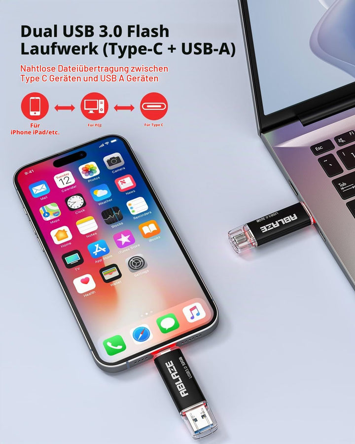 USB-Stick Dual USB-C &amp; USB-A 32 GB 5er-Pack USB 3.0 - Bild 2