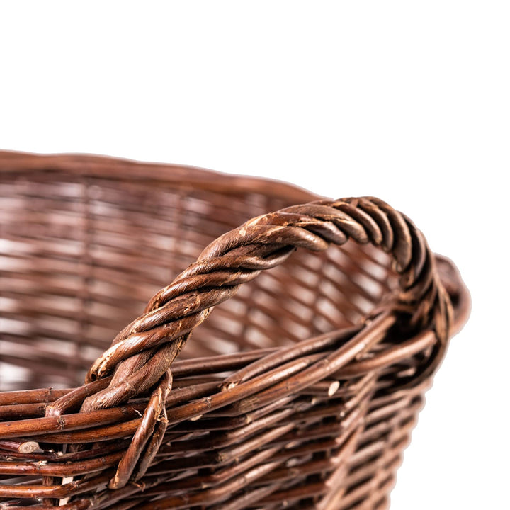Weidenkorb handgeflochten Ø 50 cm für Kaminholz und Gemüse - Bild 4