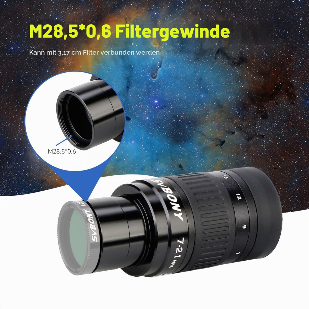 Zoom-Okular 7-21mm 1,25 Zoll FMC für Teleskop Planeten - Bild 8