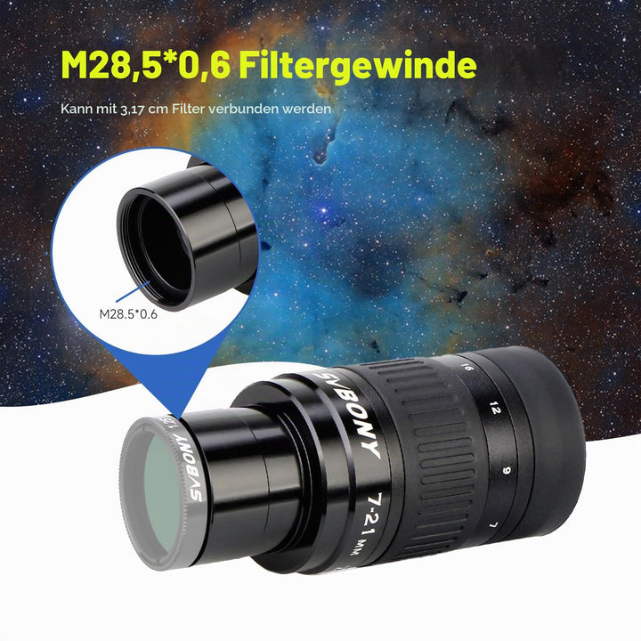 Zoom-Okular 7-21mm 1,25 Zoll FMC für Teleskop Planeten - Bild 8