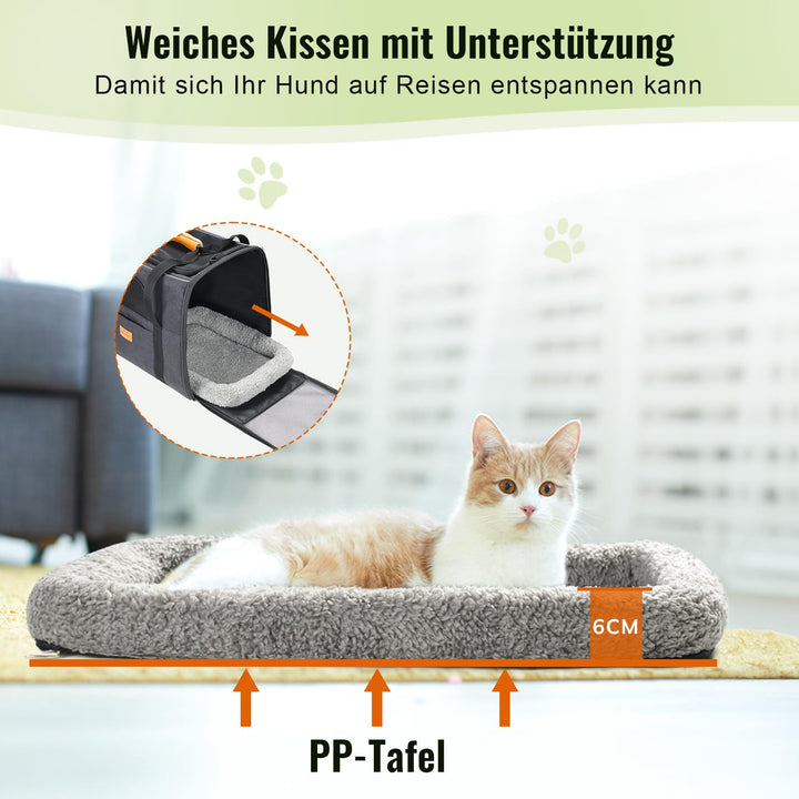 Katzentransportbox Polyester faltbar 43x31x34cm bis 7kg dunkelgrau - Bild 5