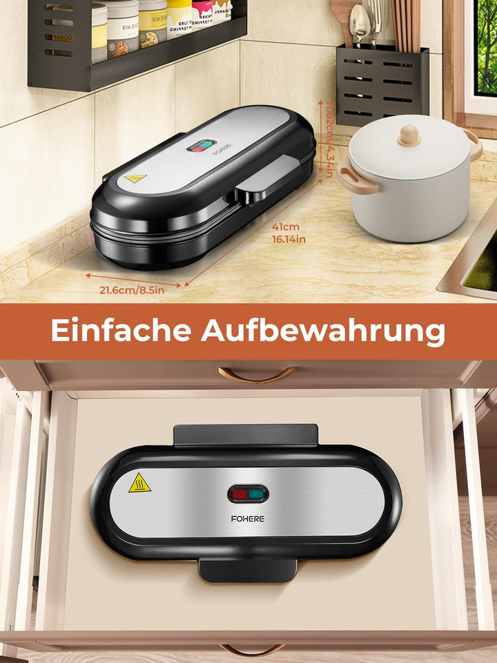 Herzwaffeleisen 3 Backflächen 1200W für 15 Waffeln Party &amp; Familie - Bild 9