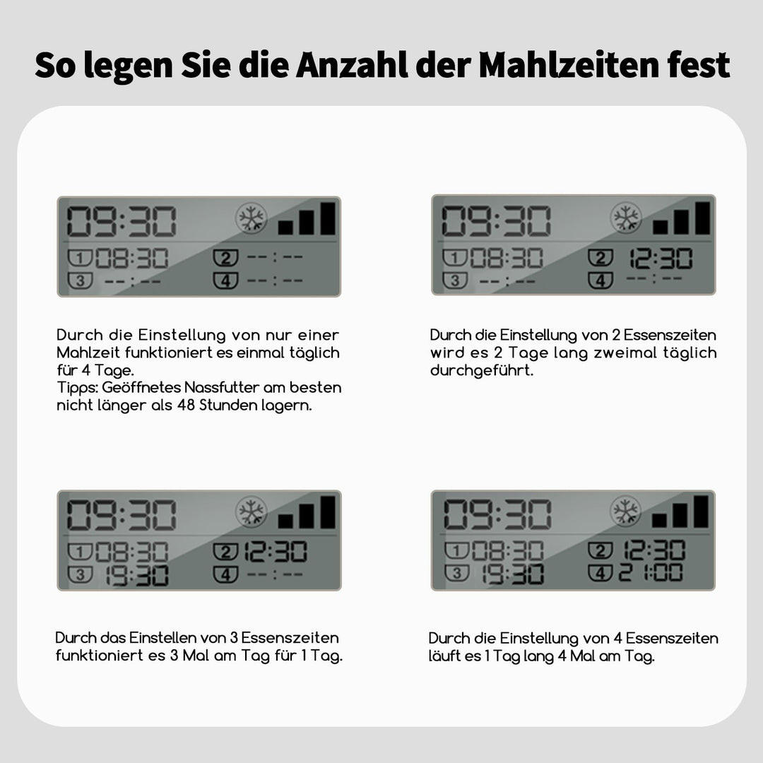 Nassfutter-Automat mit Kühlung 5 Fächer für Katzen und Hunde - Bild 6