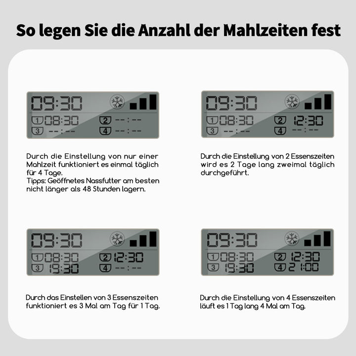 Nassfutter-Automat mit Kühlung 5 Fächer für Katzen und Hunde - Bild 6
