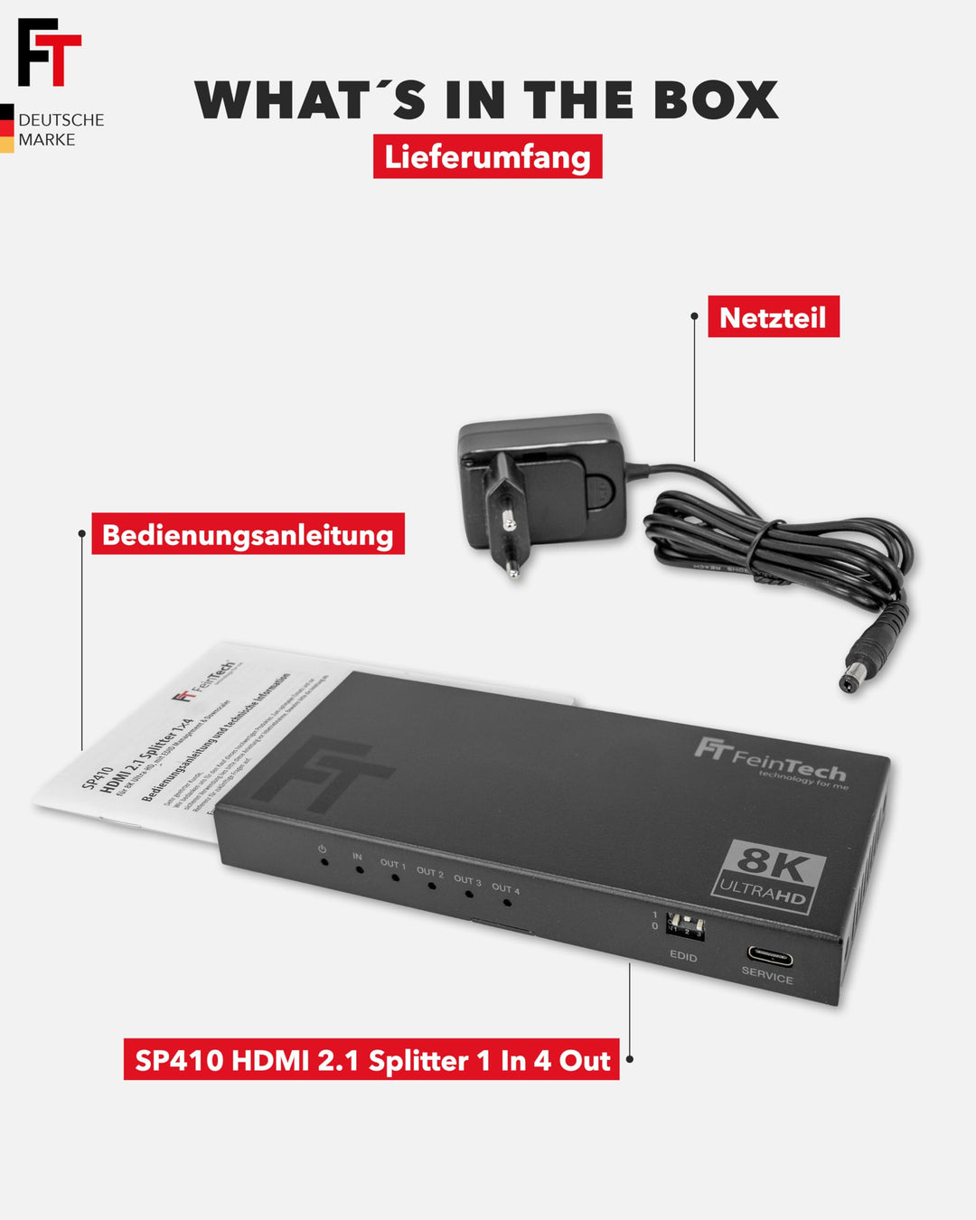 HDMI 2.1 Splitter 1-in-4-Out 4K 120Hz 8K VRR mit Downscaler - Bild 9