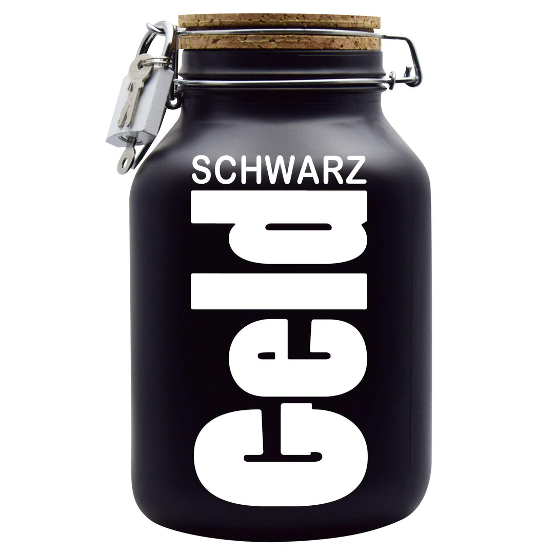 Spardose Schwarzgeld XXL Glas mit Schloss handgefertigt