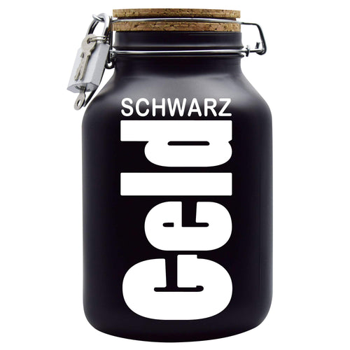 Spardose Schwarzgeld XXL Glas mit Schloss handgefertigt
