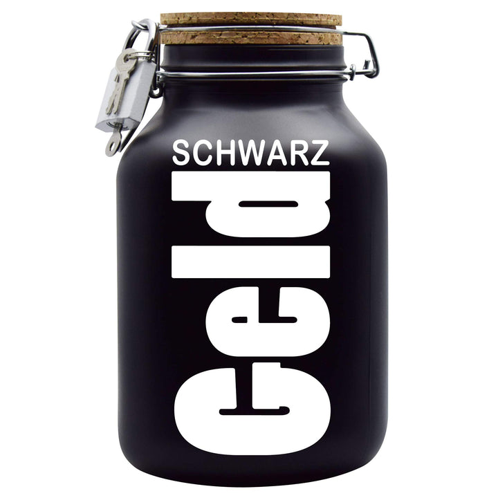 Spardose Schwarzgeld XXL Glas mit Schloss handgefertigt