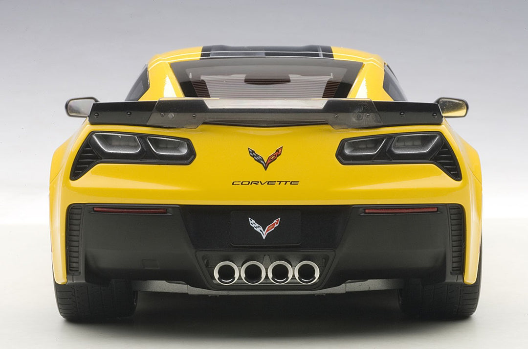Modellauto Chevrolet Corvette C7 Z06 C7R 2015 Metall 1:18 gelb/schwarz - Bild 7