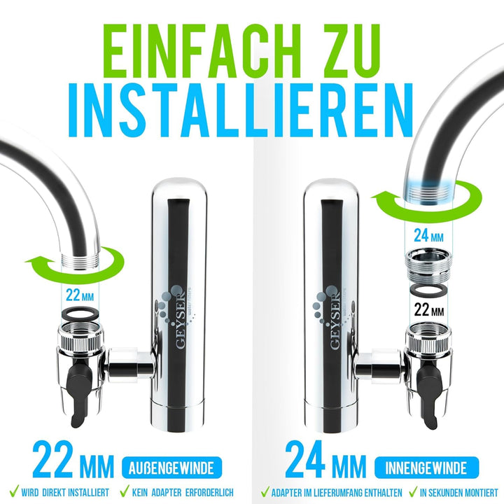 Wasserhahn-Filter Aragon 3000L Chrom mit Umschalthebel - Bild 2