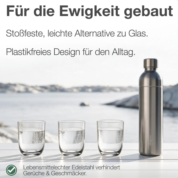 Edelstahlflasche 1L für SodaStream Duo, Terra, Aarke Carbonator 3 - Bild 7