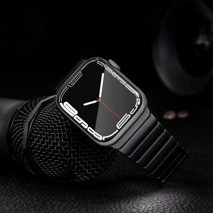 Edelstahl Gliederarmband Apple Watch 49/46/45/44mm Schwarz - Bild 3