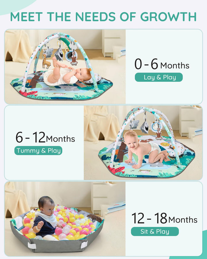 Spielbogen Baby 4-in-1 mit Spieldecke und 6 Sensorspielzeugen - Bild 3