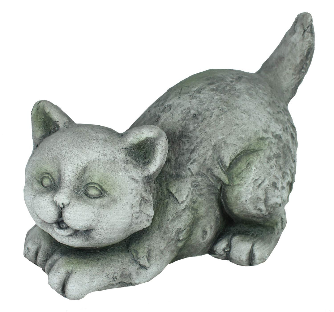 Gartenfigur Katze spielend Magnesia Steinoptik 25 cm Handbemalt - Bild 2