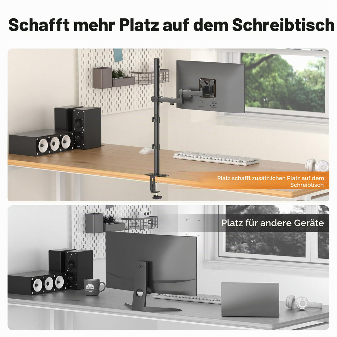 Monitorarm Standhalterung 800 mm hoch VESA 75/100 für 13–32 Zoll - Bild 6