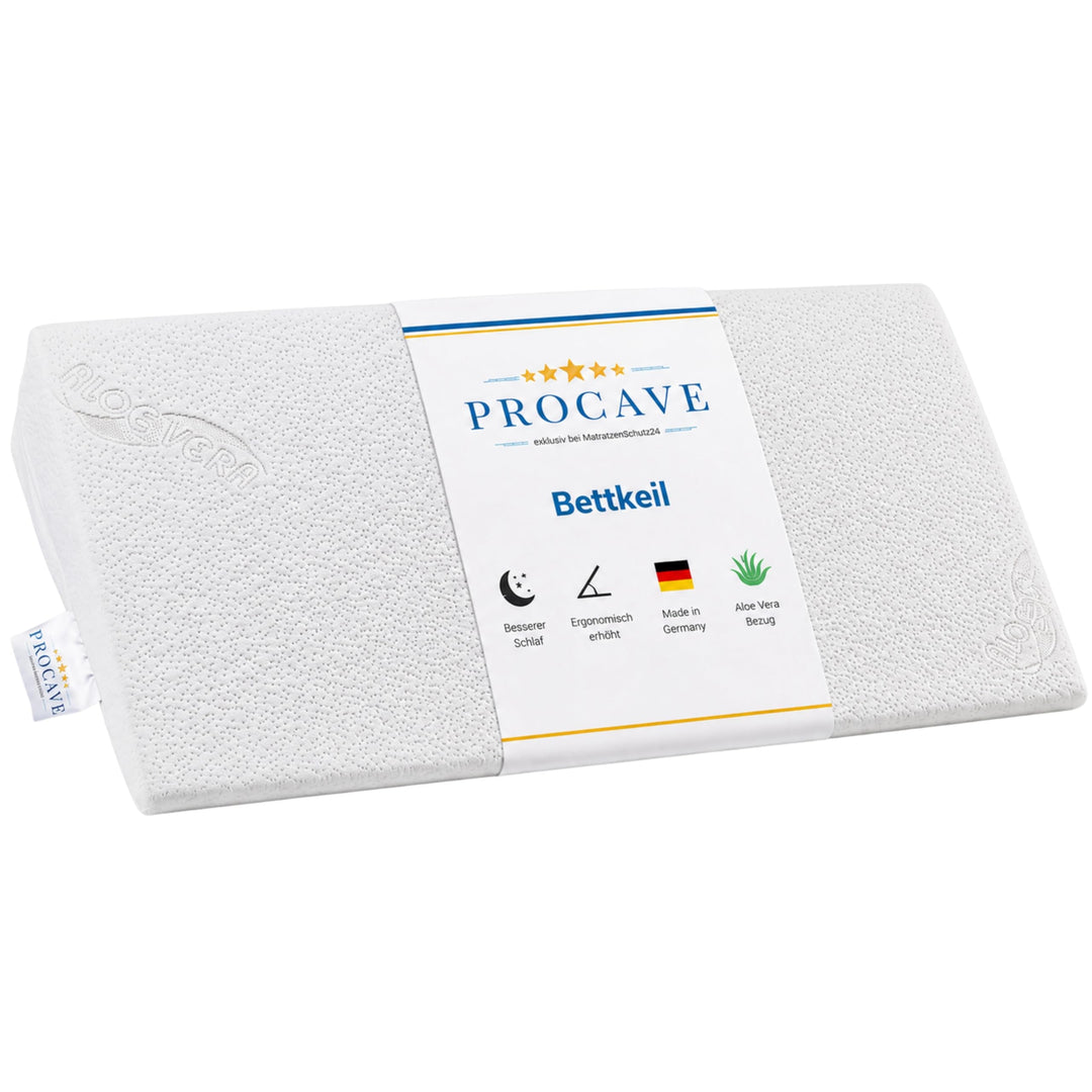 Bettkeil Schaumstoff 90x45x15 cm mit Aloe-Vera-Bezug waschbar