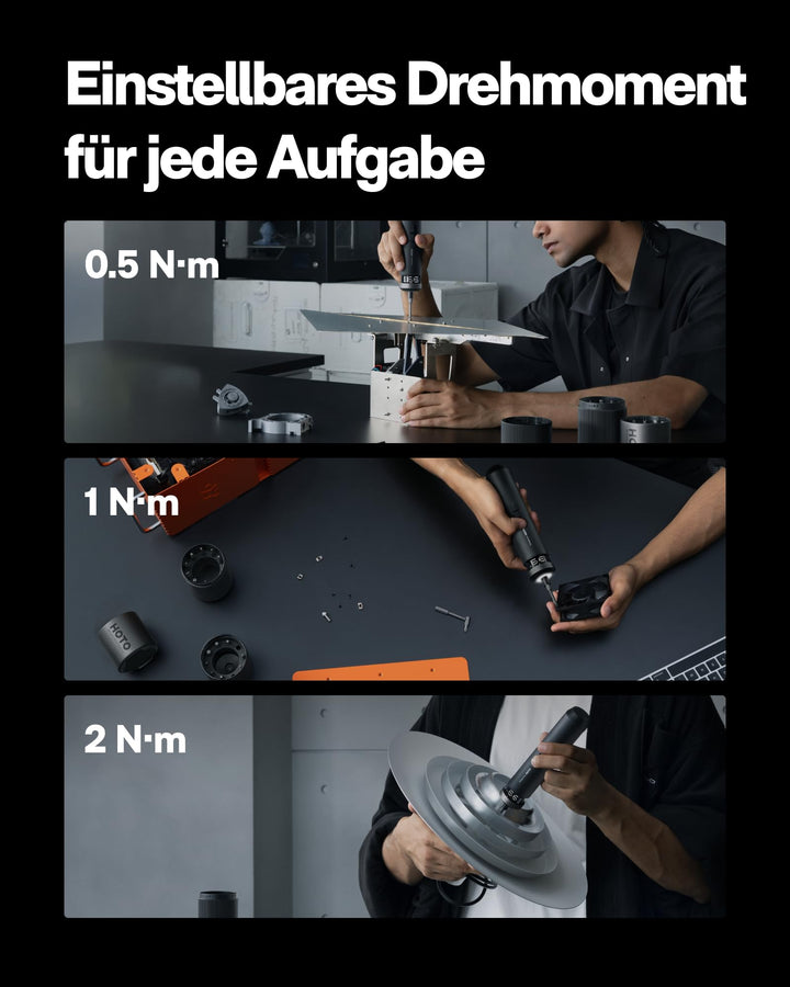 Elektrischer Schraubendreher Set 30 Bits USB-C mit Display - Bild 3