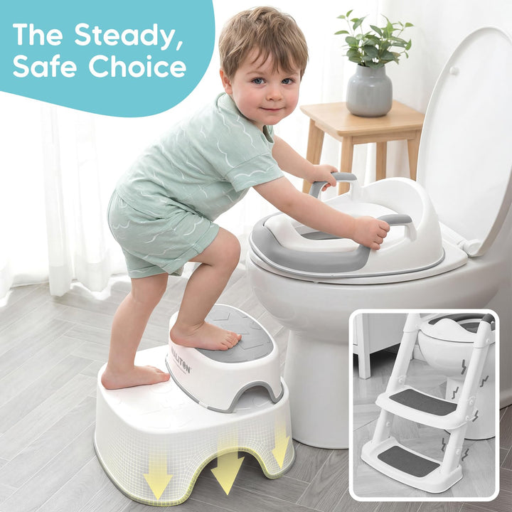 Toilettentrainer Kinder mit 2-stufigem Tritthocker Anti-Rutsch für 1-8 Jahre - Bild 9
