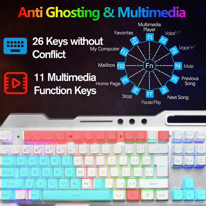 Gaming Tastatur und Maus kabellos RGB beleuchtet wiederaufladbar - Bild 9