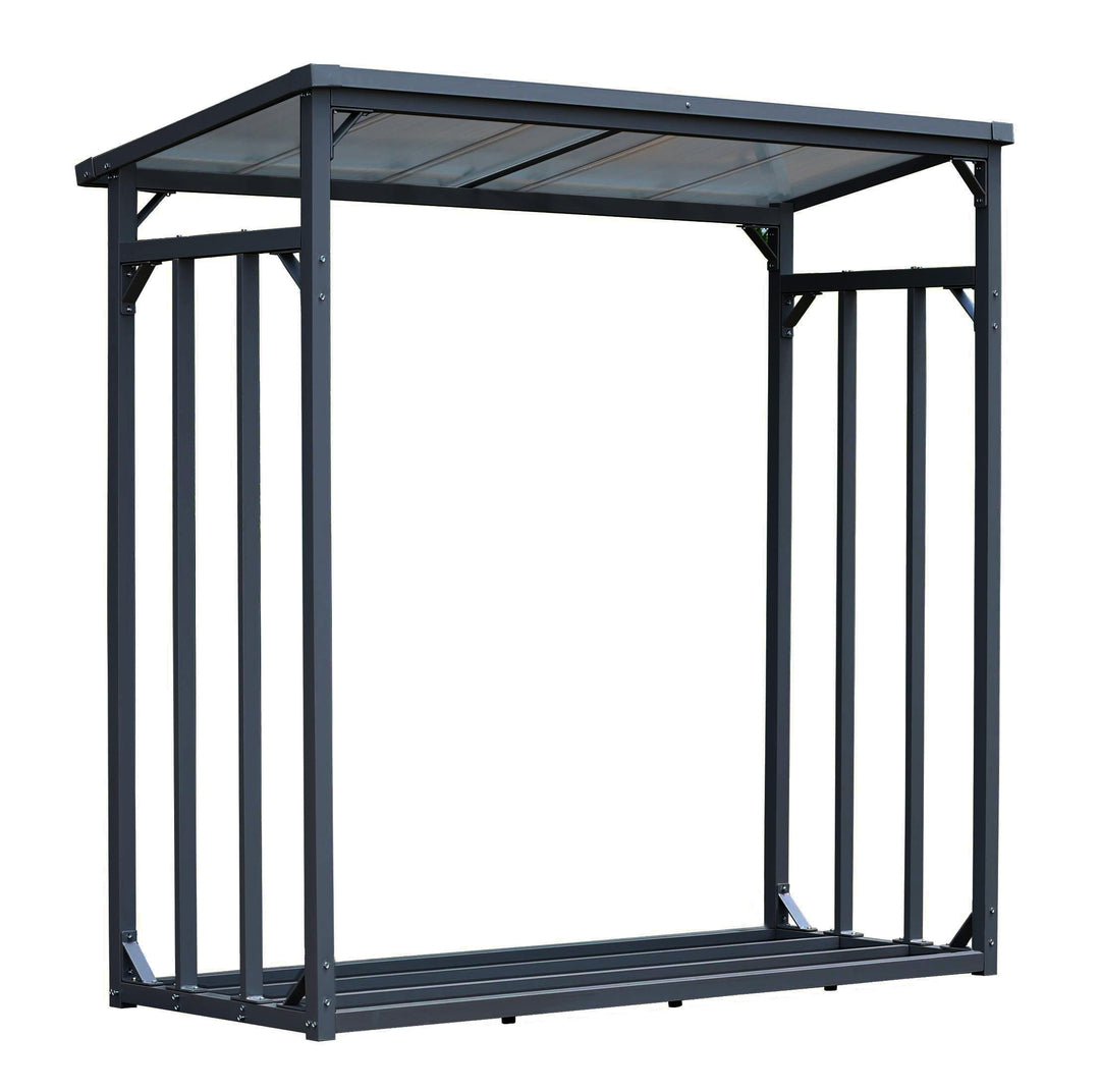 Kaminholzregal Aussen XXL 185x70x185 cm Stahl Anthrazit mit Dach - Bild 6