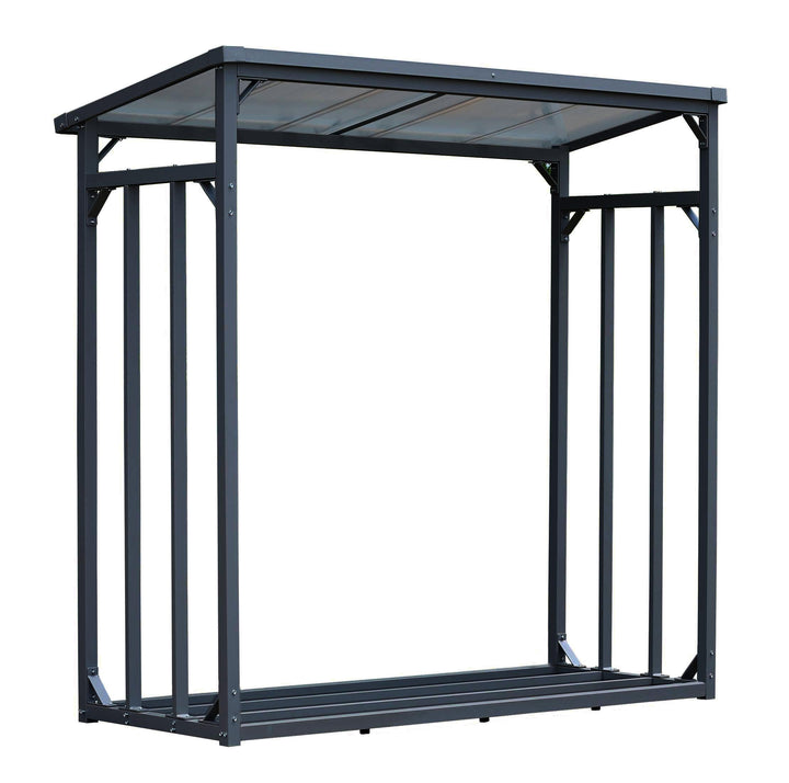 Kaminholzregal Aussen XXL 185x70x185 cm Stahl Anthrazit mit Dach - Bild 6