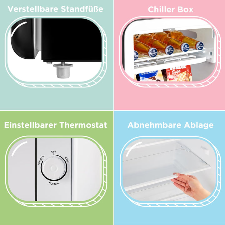 Retro Mini Kühlschrank 93 L mit Chiller Box, Energieklasse E - Bild 7