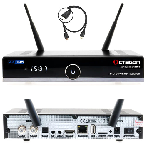Sat-Receiver UHD 4K Twin-Tuner DVB-S2X Linux mit Aufnahmefunktion