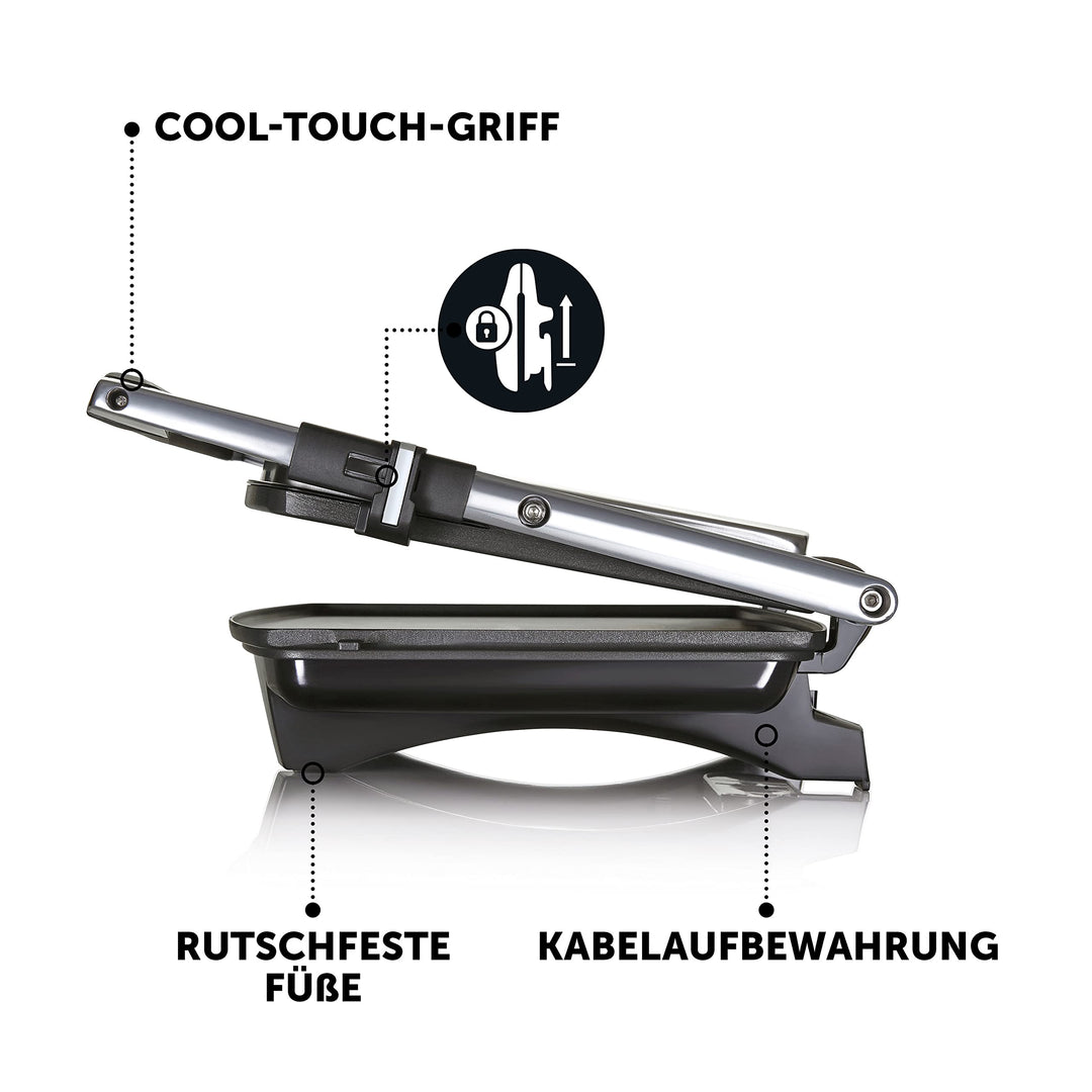 Sandwich- &amp; Panini-Presse 4-fach Antihaft Edelstahl für Familien - Bild 6