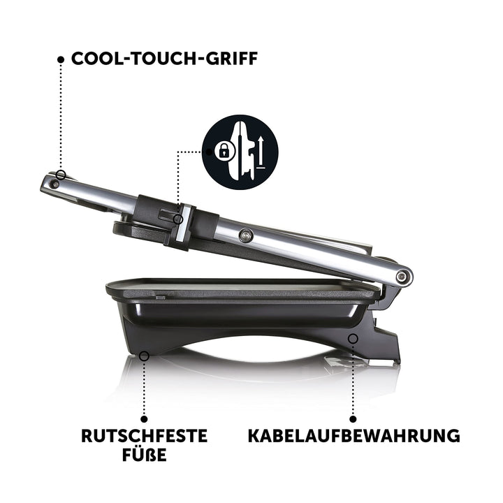 Sandwich- &amp; Panini-Presse 4-fach Antihaft Edelstahl für Familien - Bild 6