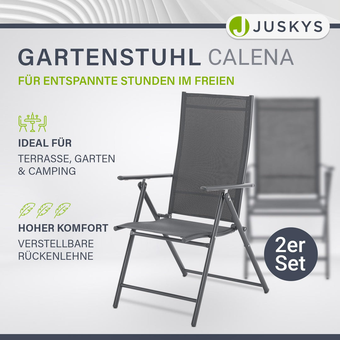Gartenstuhl klappbar 2er Set Stahl atmungsaktiv 7-fach verstellbar - Bild 2