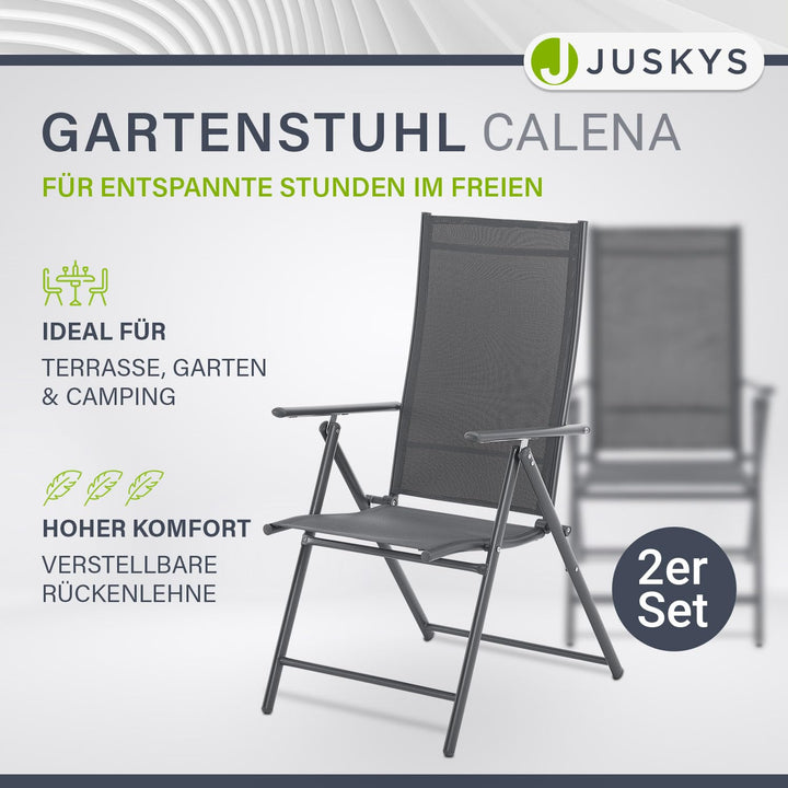 Gartenstuhl klappbar 2er Set Stahl atmungsaktiv 7-fach verstellbar - Bild 2
