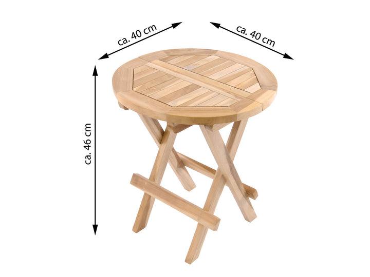 Balkontisch klappbar Teakholz rund 40 cm für Balkon und Garten - Bild 5