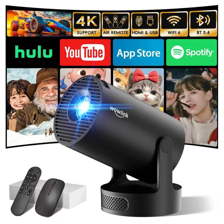 Mini Beamer 1080P Full HD WiFi 6 Bluetooth mit integrierten Apps