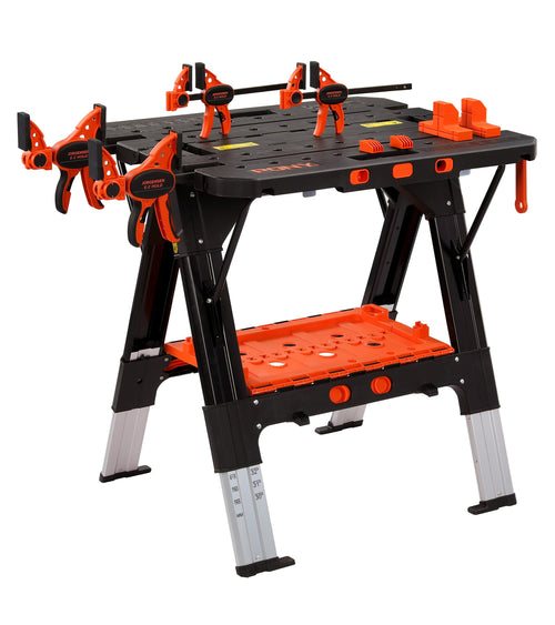 Klappbare Werkbank 2-in-1 Sägebock Aluminium 6-fach höhenverstellbar