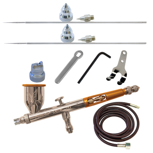 Airbrush Set Double Action Gravity Feed 3 Düsengrößen Profi
