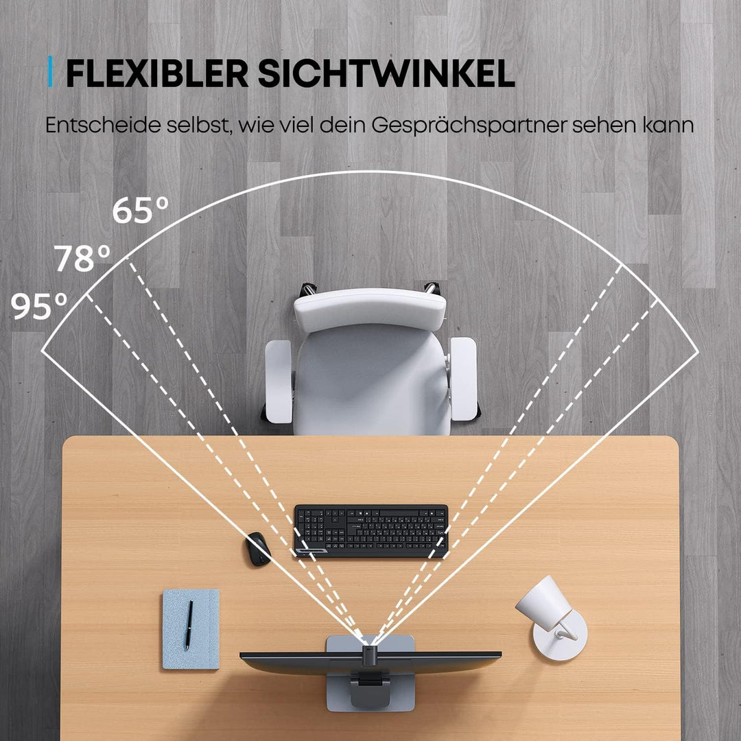 USB-Webcam 2K mit Stereo-Mikrofon, 3 Sichtfelder, Sichtschutz - Bild 4