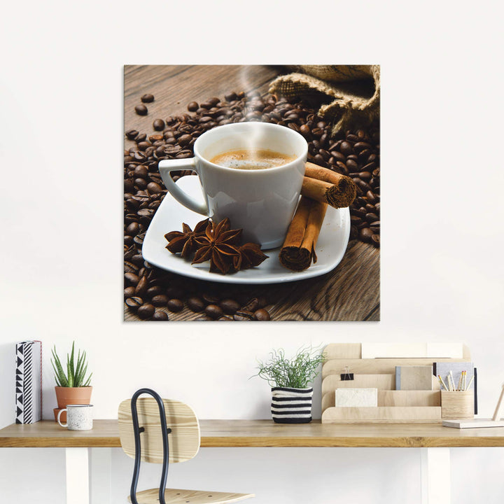 Glasbild Kaffeetasse &amp; Kaffeebohnen Hochformat 45x60 cm - Bild 4