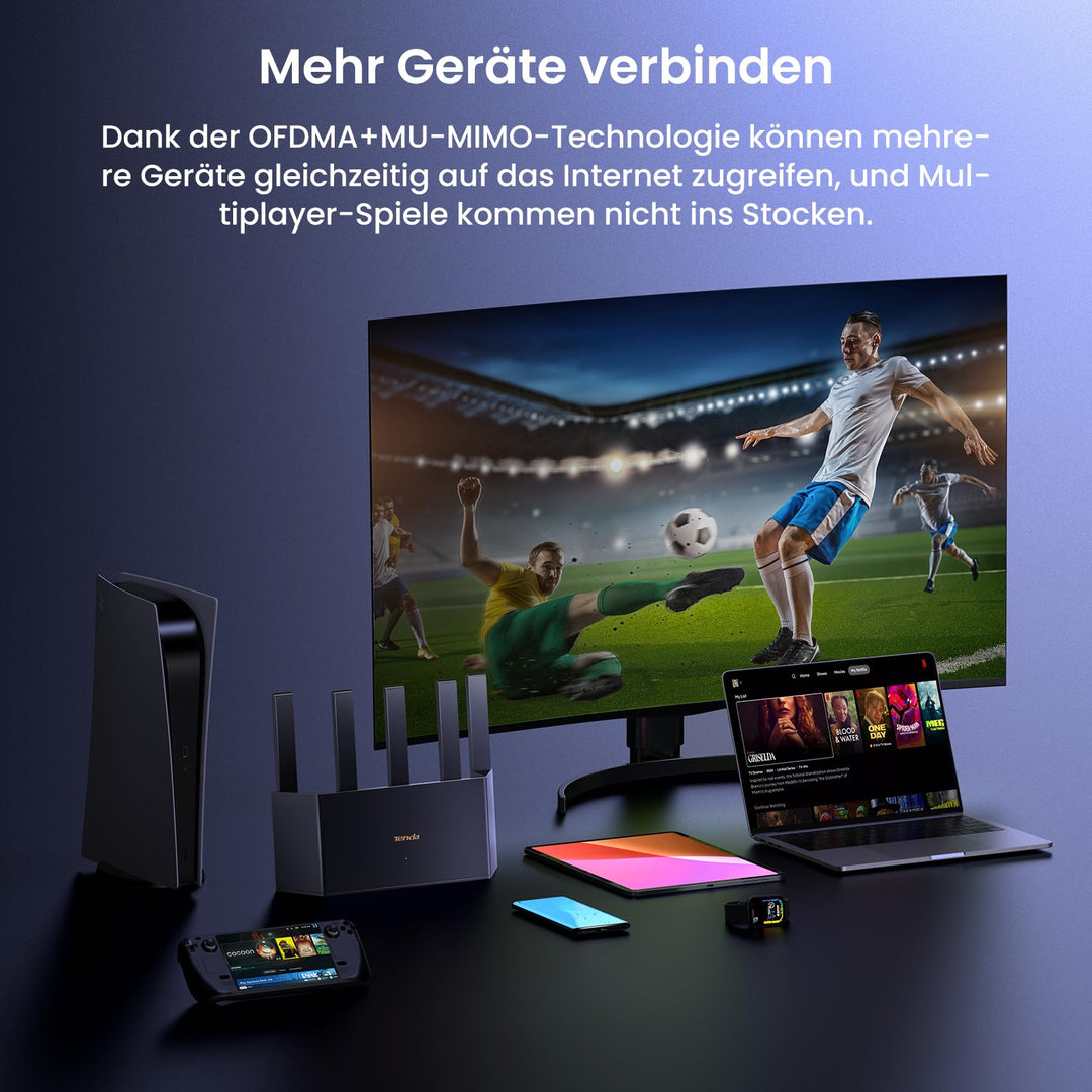Wi-Fi 6 Router Dualband AX1500 mit 5 Antennen und 4 Gigabit-Ports - Bild 7