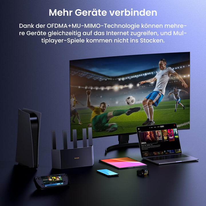 Wi-Fi 6 Router Dualband AX1500 mit 5 Antennen und 4 Gigabit-Ports - Bild 7