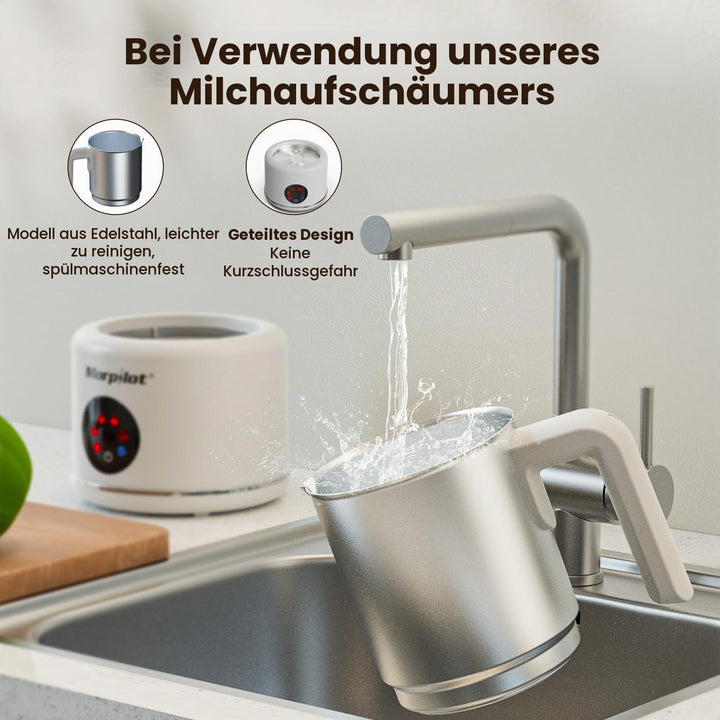 Milchaufschäumer elektrisch 6-in-1 500ml Edelstahl spülmaschinenfest - Bild 6