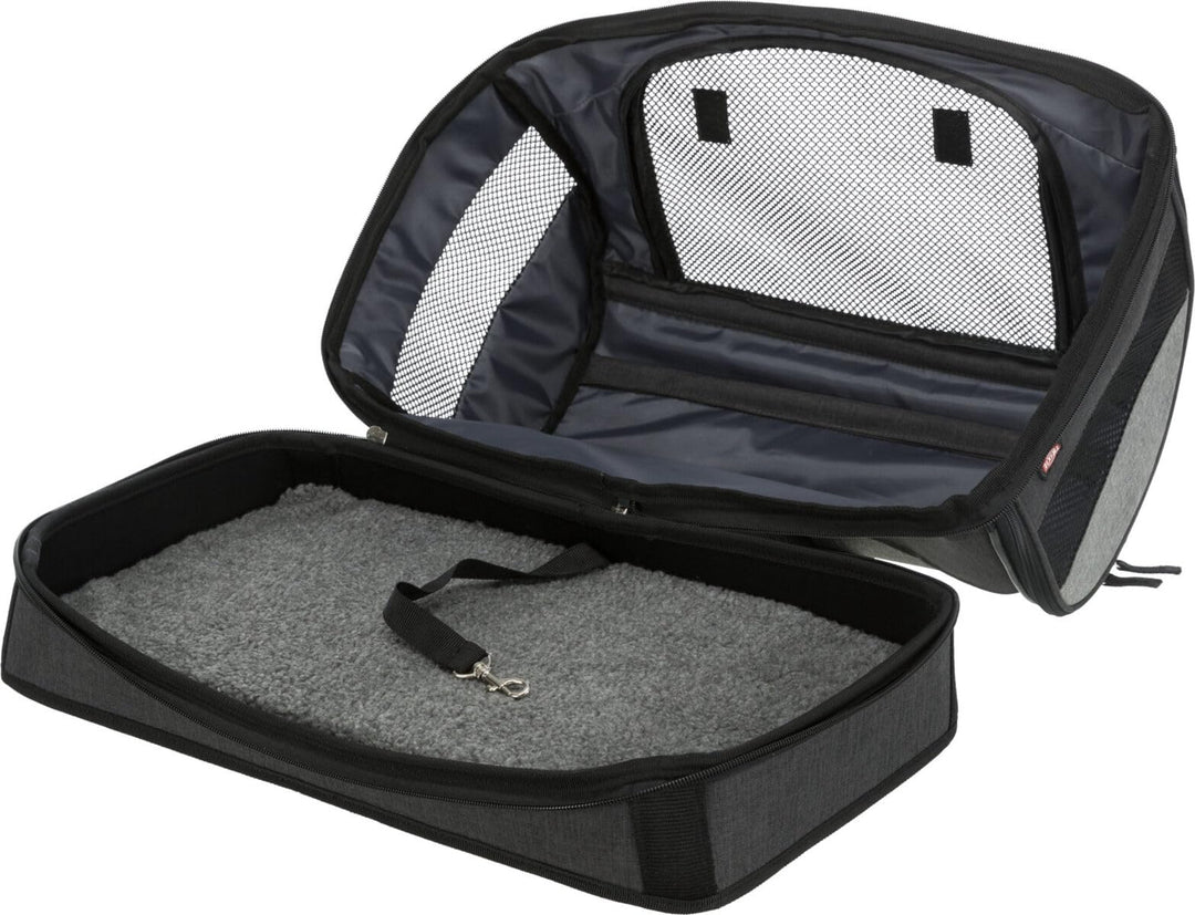 Katzentransporttasche Stoff 30x30x50 cm schwarz/grau mit Schulterriemen - Bild 5