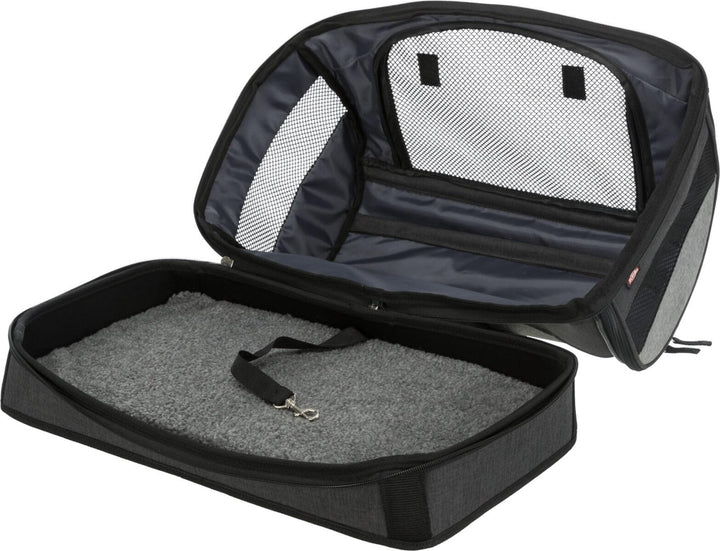 Katzentransporttasche Stoff 30x30x50 cm schwarz/grau mit Schulterriemen - Bild 5