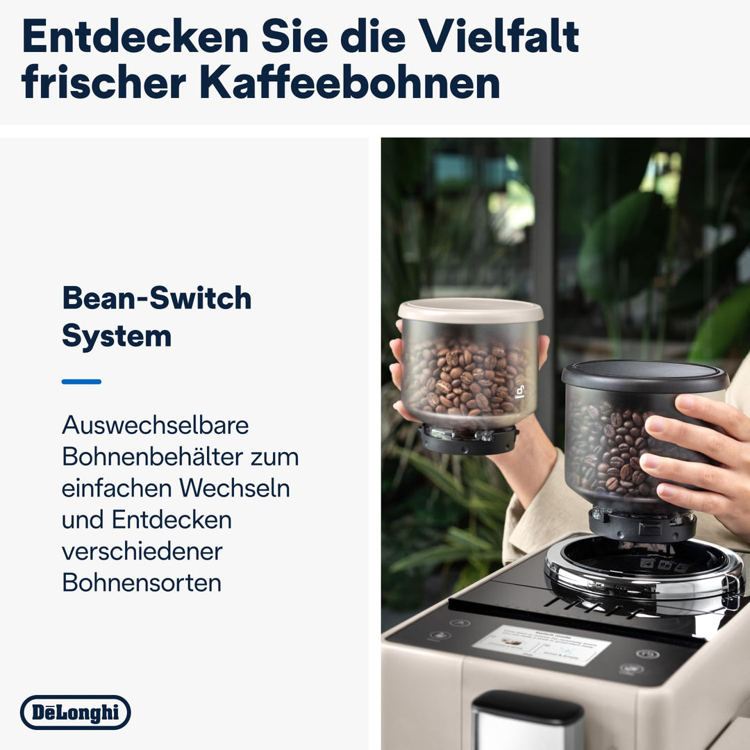 Kaffeevollautomat 8 Getränke Touch-Display Bohnenwechsel kompakt Beige - Bild 4