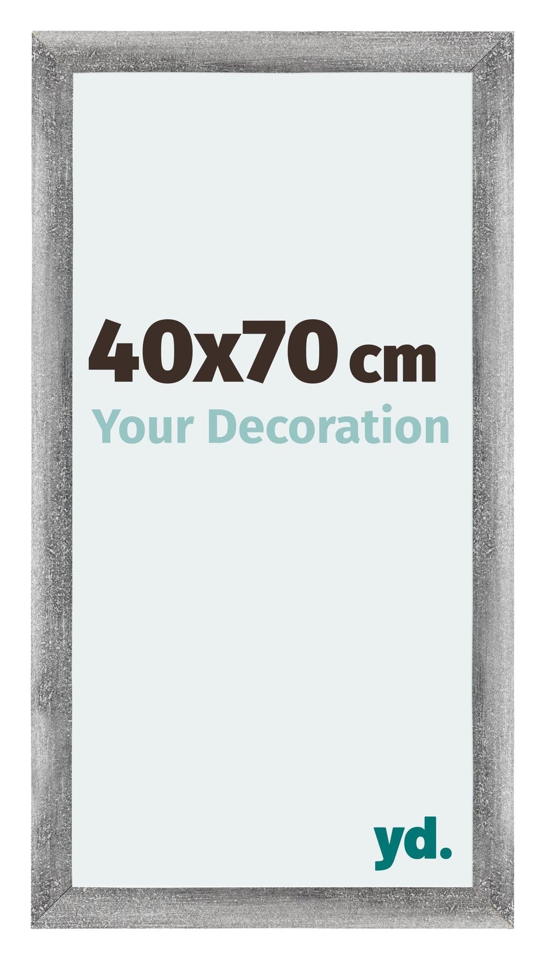 Bilderrahmen 40x70 cm Grau Gewischt MDF mit Antireflex-Glas